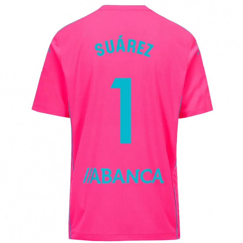 Danxen Hombre Camiseta Brais Suárez #1 Negro Rosa Profundo Portero Equipación 2025/26 La Camisa