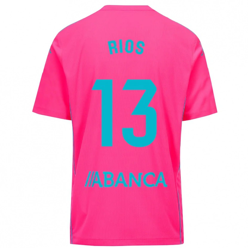 Danxen Hombre Camiseta Hugo Rios #13 Negro Rosa Profundo Portero Equipación 2025/26 La Camisa