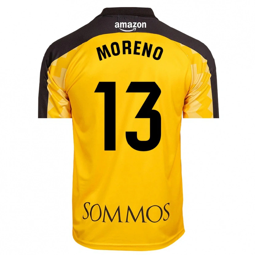 Danxen Hombre Camiseta Eloy Moreno #13 Amarillo Negro Portero Equipación 2025/26 La Camisa