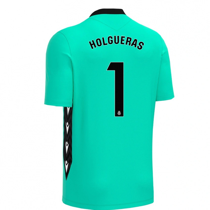 Danxen Hombre Camiseta Javi Holgueras #1 Negro Aqua Portero Equipación 2025/26 La Camisa