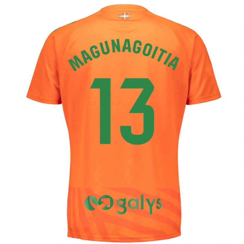 Danxen Hombre Camiseta Jonmi Magunagoitia #13 Verde Naranja Portero Equipación 2025/26 La Camisa