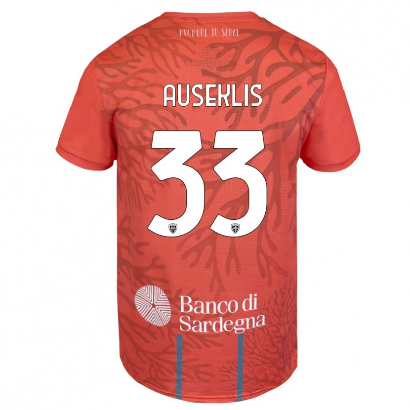 Danxen Hombre Camiseta Henrijs Auseklis #33 Naranja Rojo Blanco Portero Equipación 2025/26 La Camisa