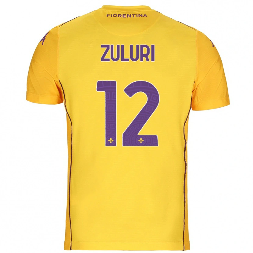Danxen Hombre Camiseta Athena Zuluri #12 Naranja Amarillo Púrpura Portero Equipación 2025/26 La Camisa