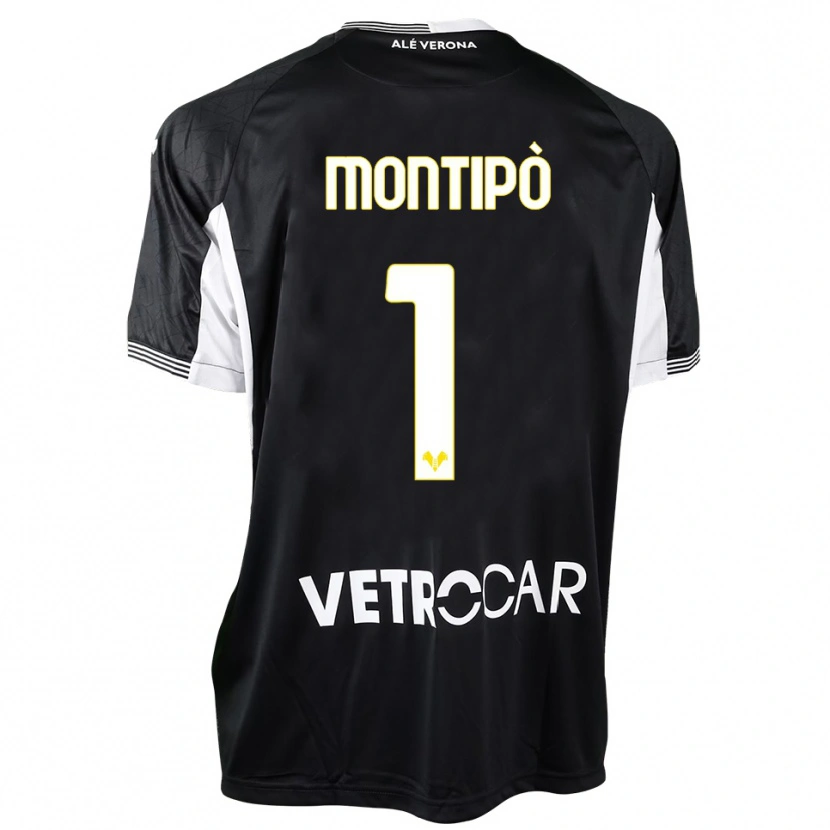 Danxen Hombre Camiseta Lorenzo Montipò #1 Negro Blanco Portero Equipación 2025/26 La Camisa