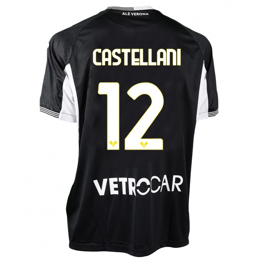 Danxen Hombre Camiseta Zeno Castellani #12 Negro Blanco Portero Equipación 2025/26 La Camisa