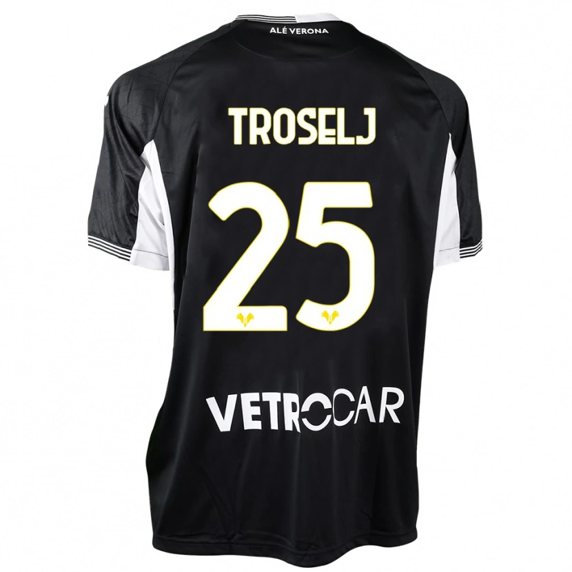 Danxen Hombre Camiseta Ethan Troselj #25 Negro Blanco Portero Equipación 2025/26 La Camisa