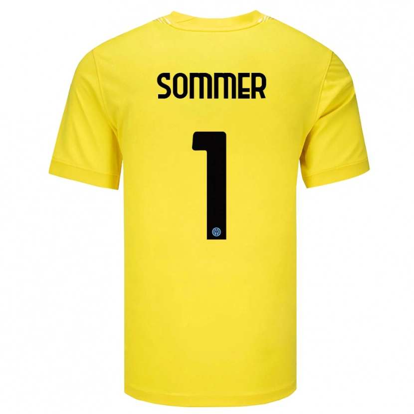 Danxen Hombre Camiseta Yann Sommer #1 Amarillo Claro Negro Portero Equipación 2025/26 La Camisa