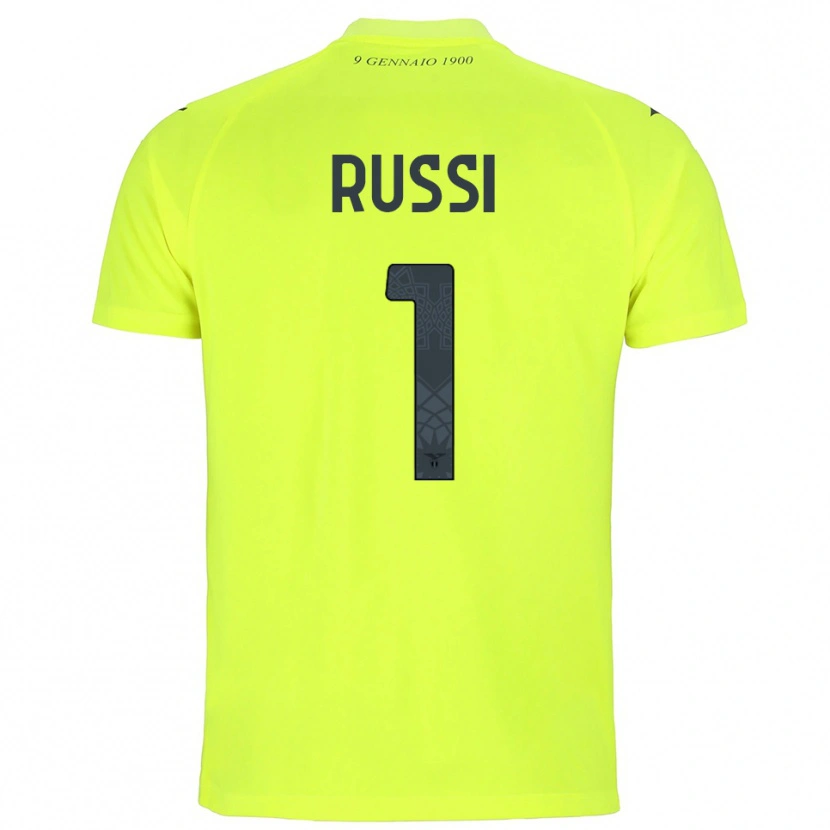 Danxen Hombre Camiseta Gabriele Russi #1 Verde Fluorescente Portero Equipación 2025/26 La Camisa
