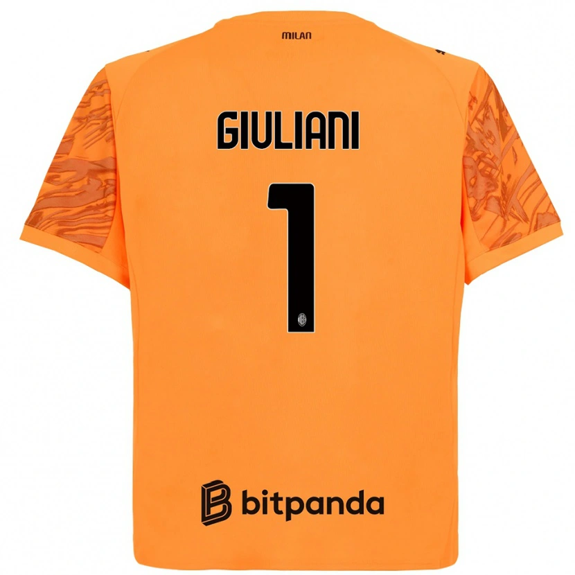 Danxen Hombre Camiseta Laura Giuliani #1 Naranja Amarillo Negro Portero Equipación 2025/26 La Camisa