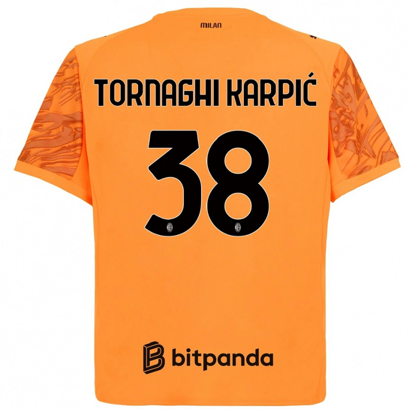 Danxen Hombre Camiseta Lavinia Tornaghi Karpić #38 Naranja Amarillo Negro Portero Equipación 2025/26 La Camisa