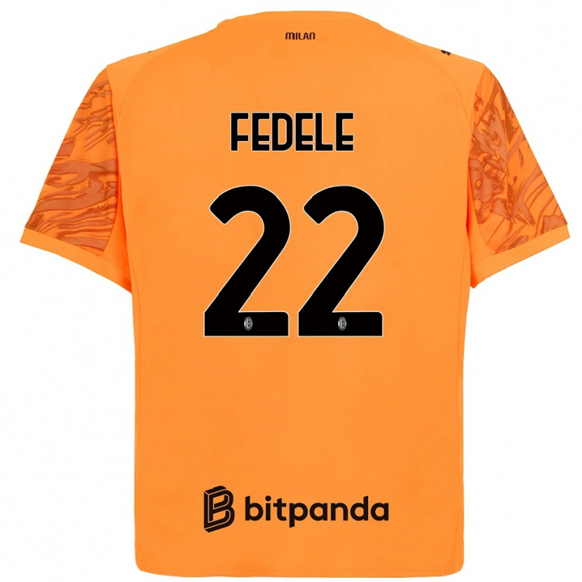 Danxen Hombre Camiseta Noemi Fedele #22 Naranja Amarillo Negro Portero Equipación 2025/26 La Camisa