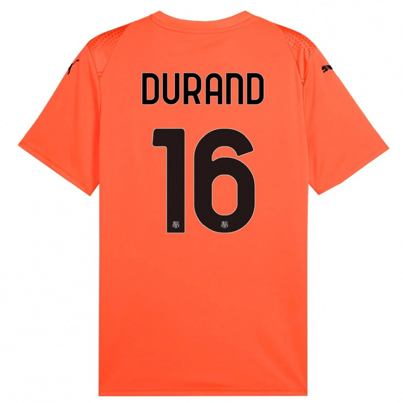 Danxen Hombre Camiseta Solène Durand #16 Naranja Negro Portero Equipación 2025/26 La Camisa