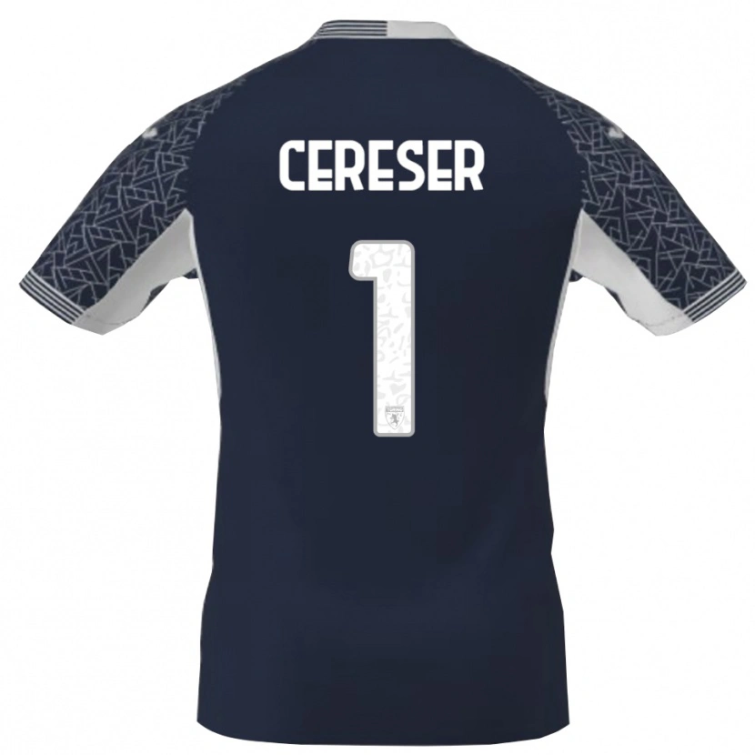 Danxen Hombre Camiseta Francesco Cereser #1 Azul Negro Blanco Portero Equipación 2025/26 La Camisa