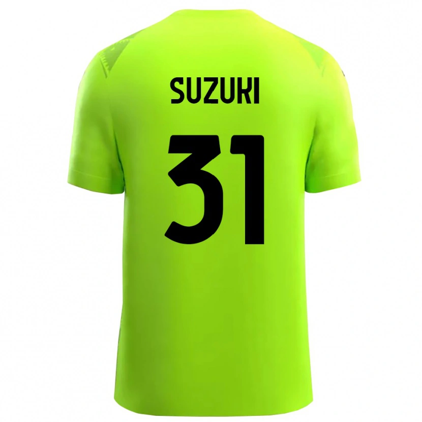 Danxen Hombre Camiseta Zion Suzuki #31 Verde Césped Negro Portero Equipación 2025/26 La Camisa