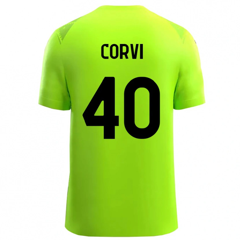 Danxen Hombre Camiseta Edoardo Corvi #40 Verde Césped Negro Portero Equipación 2025/26 La Camisa