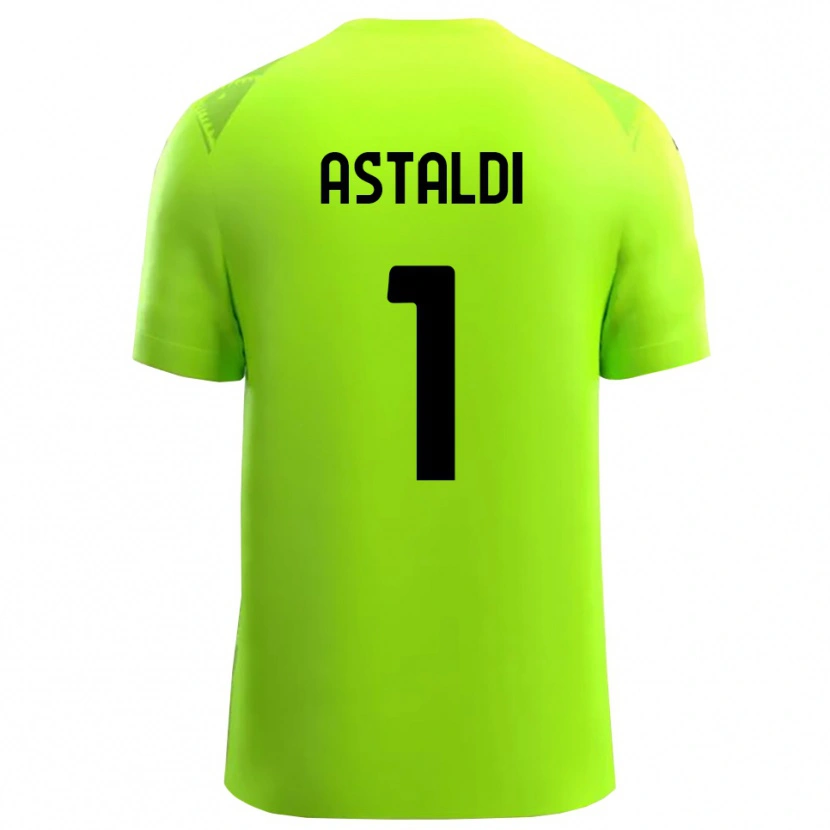 Danxen Hombre Camiseta Gianluca Astaldi #1 Verde Césped Negro Portero Equipación 2025/26 La Camisa