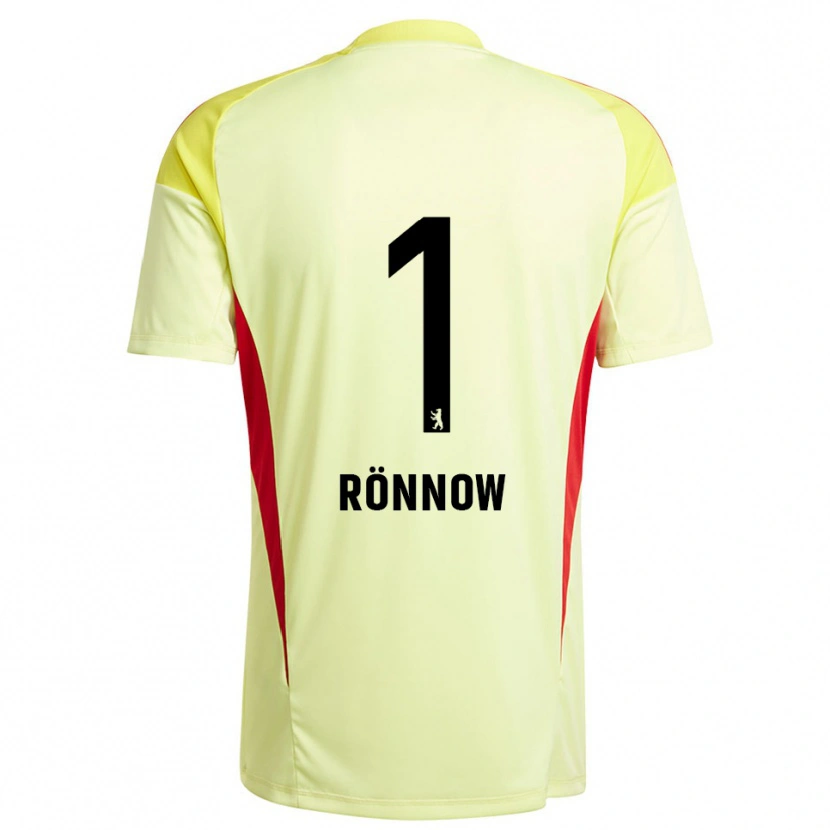 Danxen Hombre Camiseta Frederik Rönnow #1 Amarillo Claro Negro Portero Equipación 2025/26 La Camisa