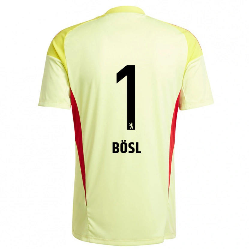 Danxen Hombre Camiseta Cara Bösl #1 Amarillo Claro Negro Portero Equipación 2025/26 La Camisa