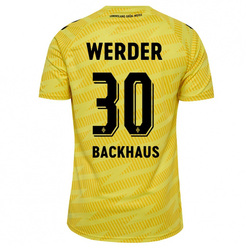 Danxen Hombre Camiseta Mio Backhaus #30 Amarillo Negro Portero Equipación 2025/26 La Camisa