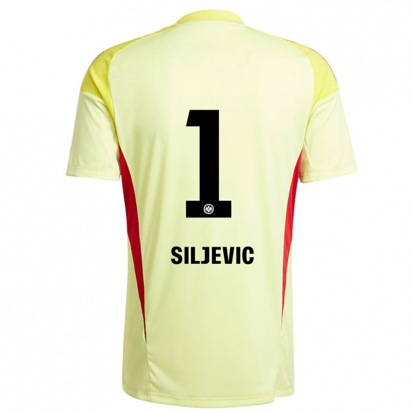 Danxen Hombre Camiseta Amil Siljevic #1 Amarillo Claro Negro Portero Equipación 2025/26 La Camisa