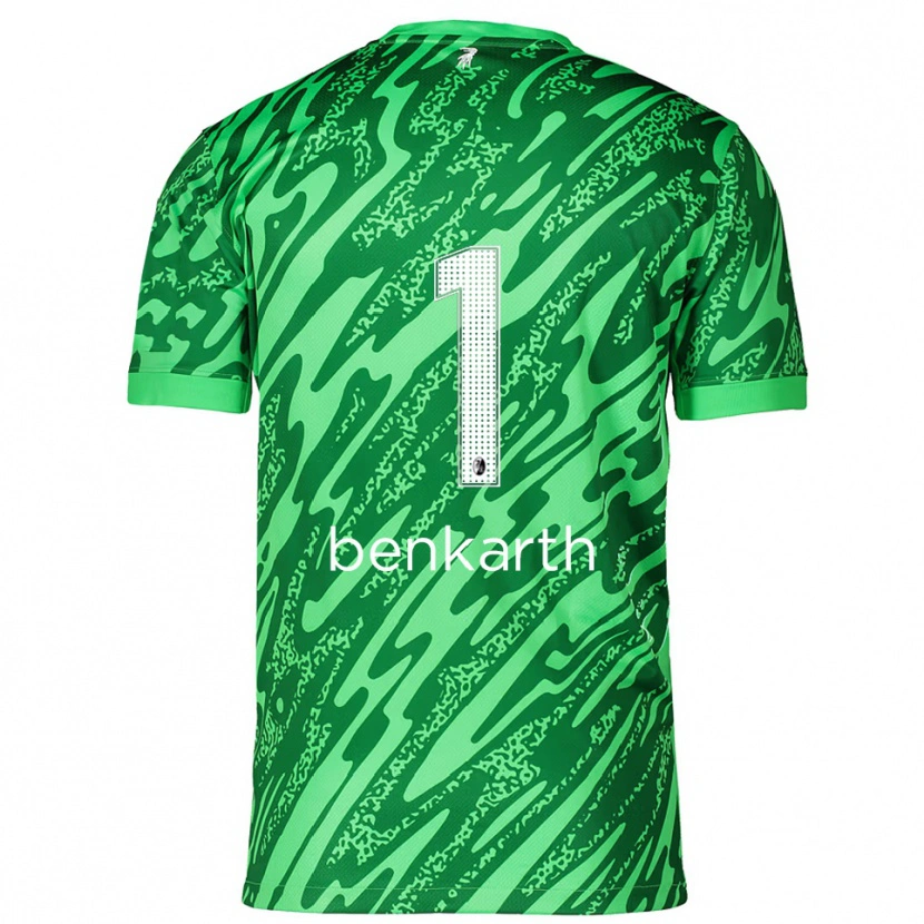 Danxen Hombre Camiseta Laura Benkarth #1 Verde Blanco Portero Equipación 2025/26 La Camisa