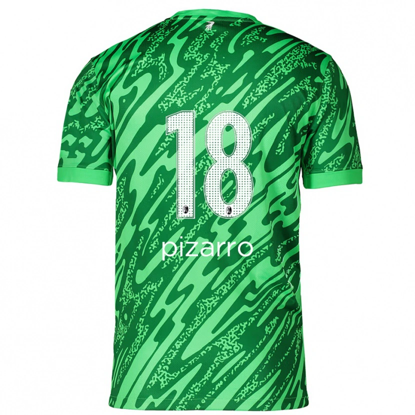 Danxen Hombre Camiseta Théodore Pizarro #18 Verde Blanco Portero Equipación 2025/26 La Camisa