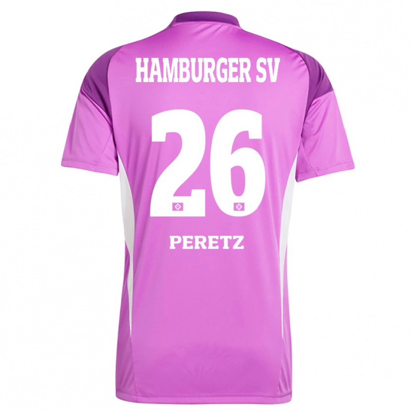 Danxen Hombre Camiseta Daniel Peretz #26 Blanco Lila Púrpura Portero Equipación 2025/26 La Camisa