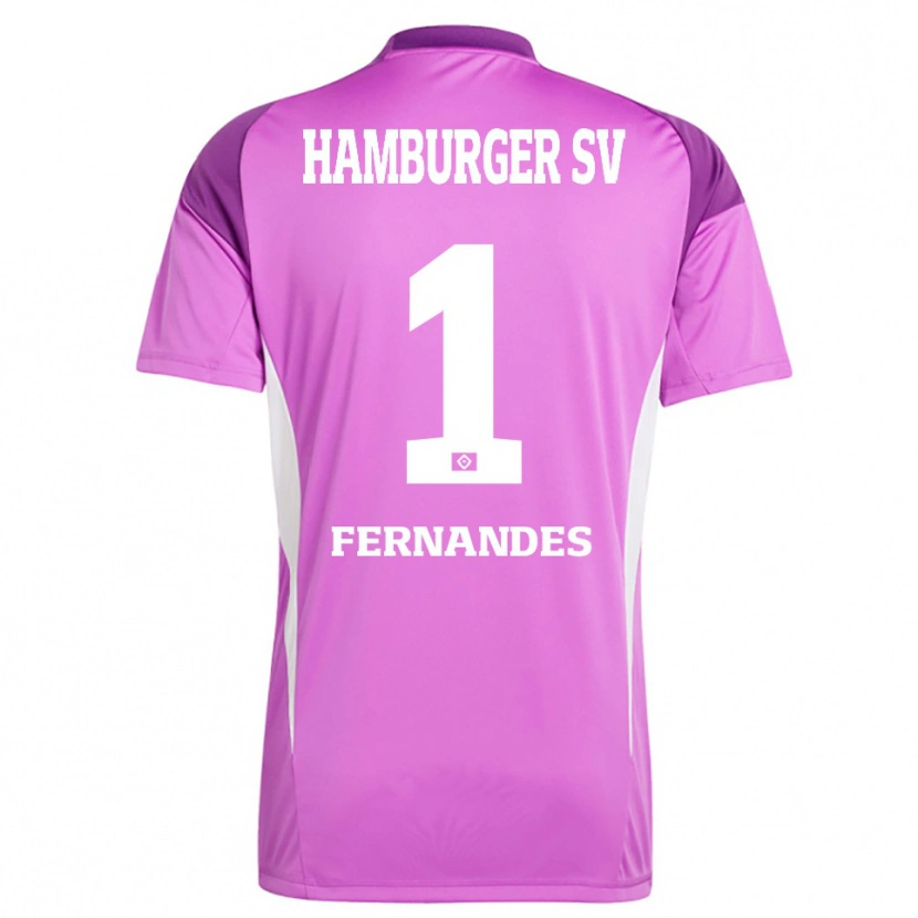 Danxen Hombre Camiseta Daniel Heuer Fernandes #1 Blanco Lila Púrpura Portero Equipación 2025/26 La Camisa