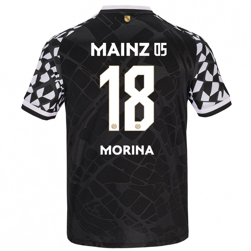 Danxen Hombre Camiseta Genti Morina #18 Negro Blanco Portero Equipación 2025/26 La Camisa