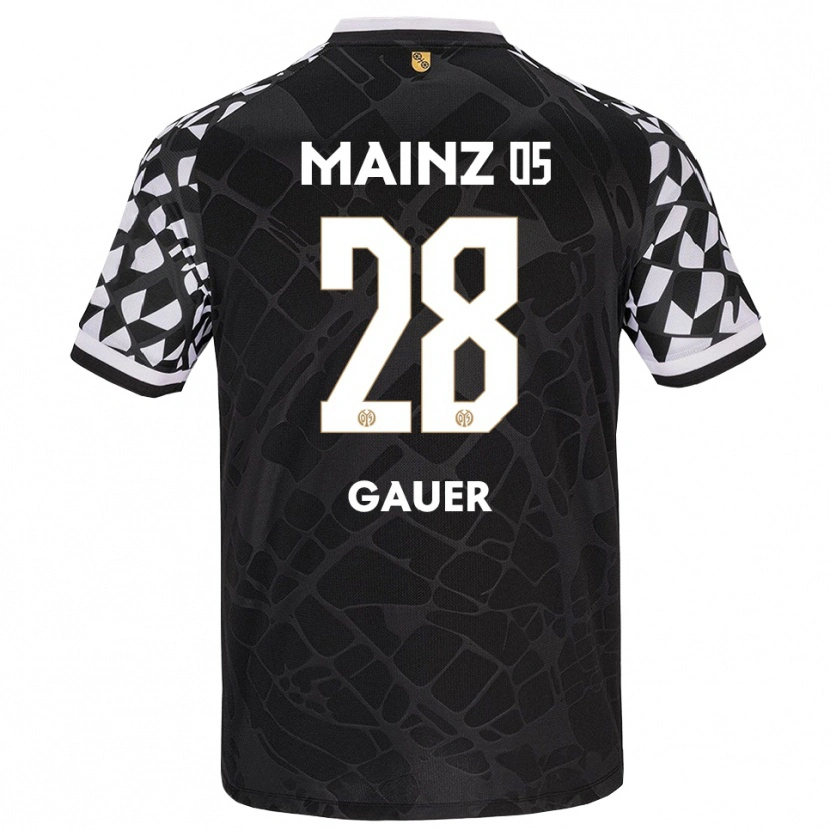 Danxen Hombre Camiseta Luke Gauer #28 Negro Blanco Portero Equipación 2025/26 La Camisa