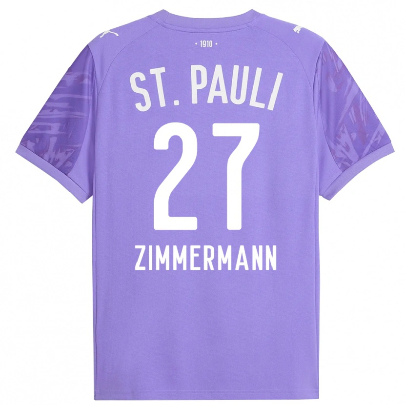 Danxen Hombre Camiseta Tara Zimmermann #27 Púrpura Medio Negro Portero Equipación 2025/26 La Camisa