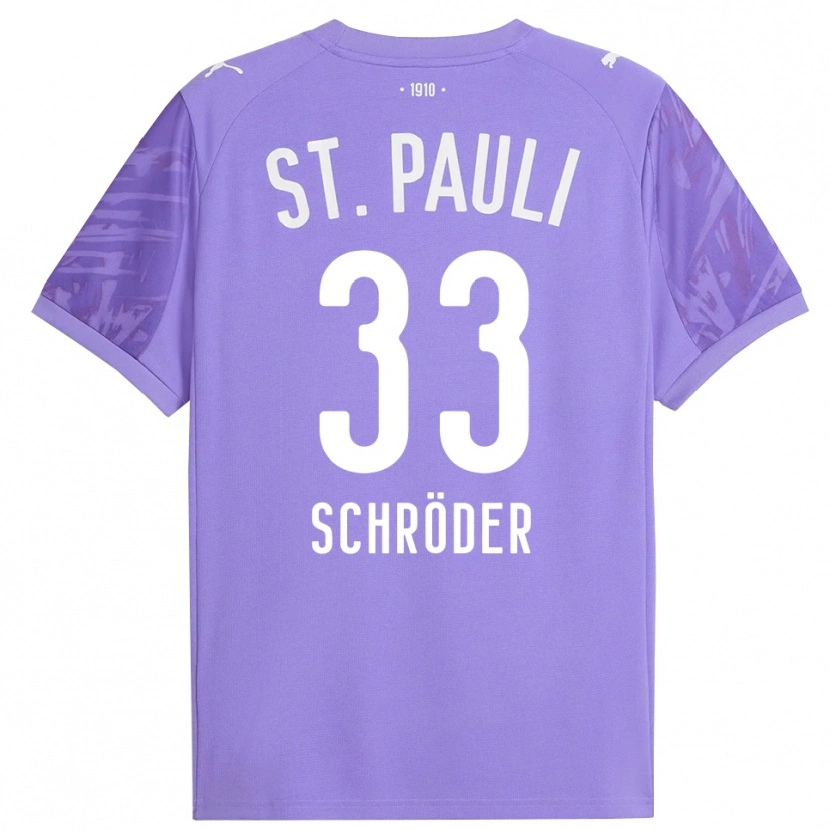 Danxen Hombre Camiseta Lennard Schröder #33 Púrpura Medio Negro Portero Equipación 2025/26 La Camisa