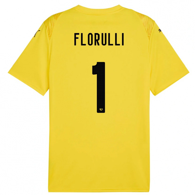 Danxen Hombre Camiseta Gerlando Florulli #1 Amarillo Negro Portero Equipación 2025/26 La Camisa