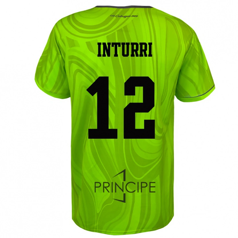Danxen Hombre Camiseta Roberto Inturri #12 Verde Amarillo Negro Portero Equipación 2025/26 La Camisa