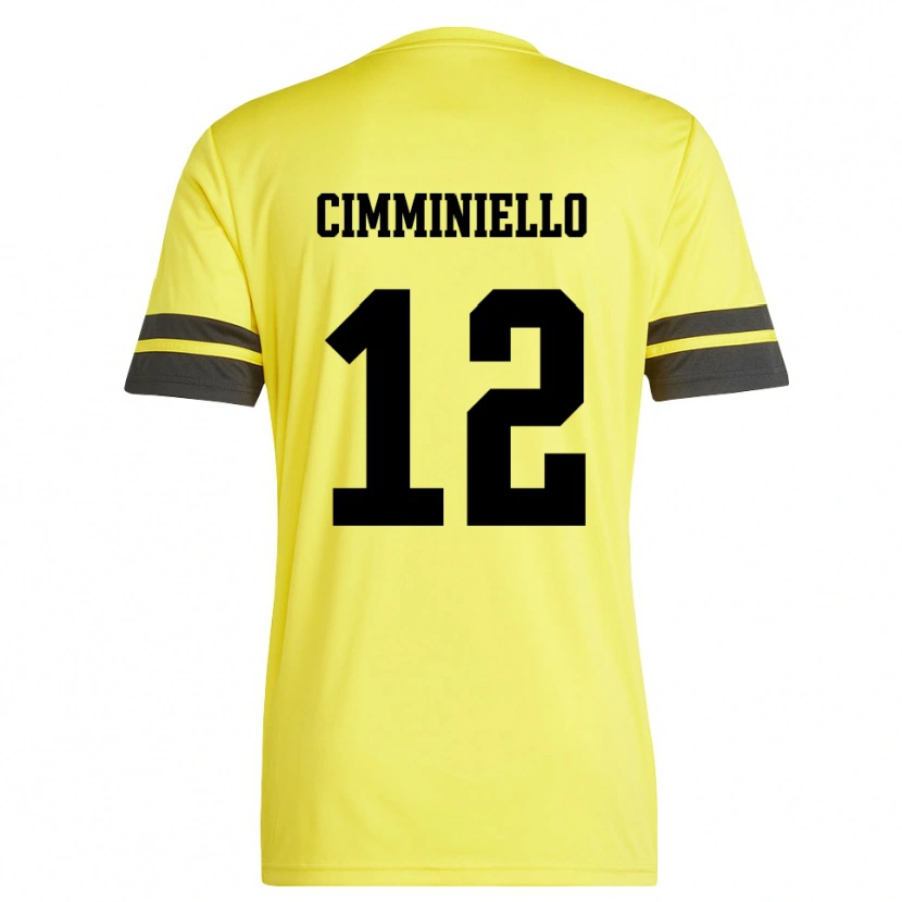 Danxen Hombre Camiseta Leon Cimminiello #12 Amarillo Negro Portero Equipación 2025/26 La Camisa
