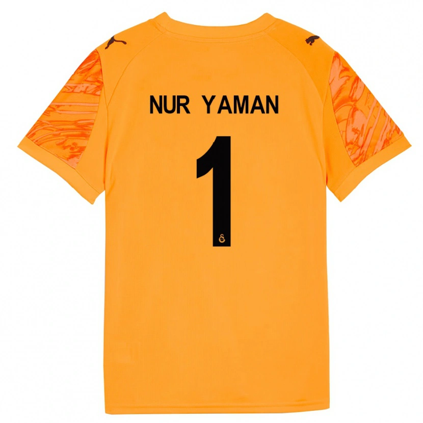 Danxen Hombre Camiseta Gamze Nur Yaman #1 Naranja Oscuro Negro Portero Equipación 2025/26 La Camisa