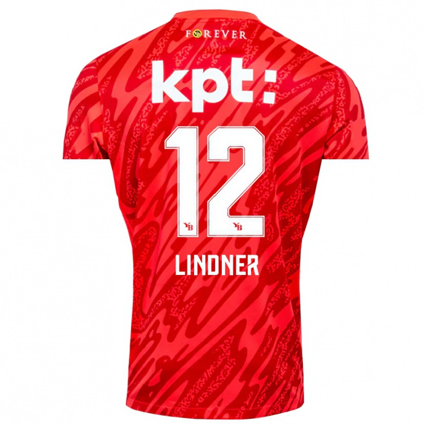 Danxen Hombre Camiseta Heinz Lindner #12 Rojo Blanco Portero Equipación 2025/26 La Camisa