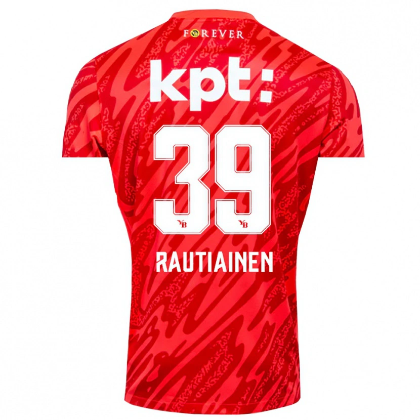 Danxen Hombre Camiseta Iina Rautiainen #39 Rojo Blanco Portero Equipación 2025/26 La Camisa