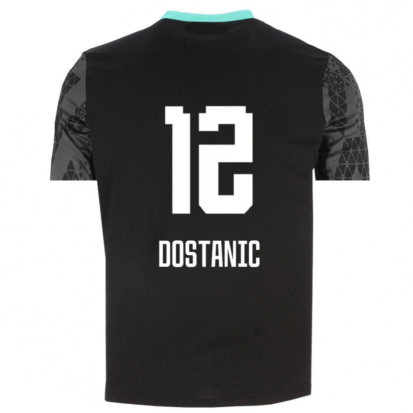 Danxen Hombre Camiseta Filip Dostanic #12 Gris Tenue Negro Portero Equipación 2025/26 La Camisa