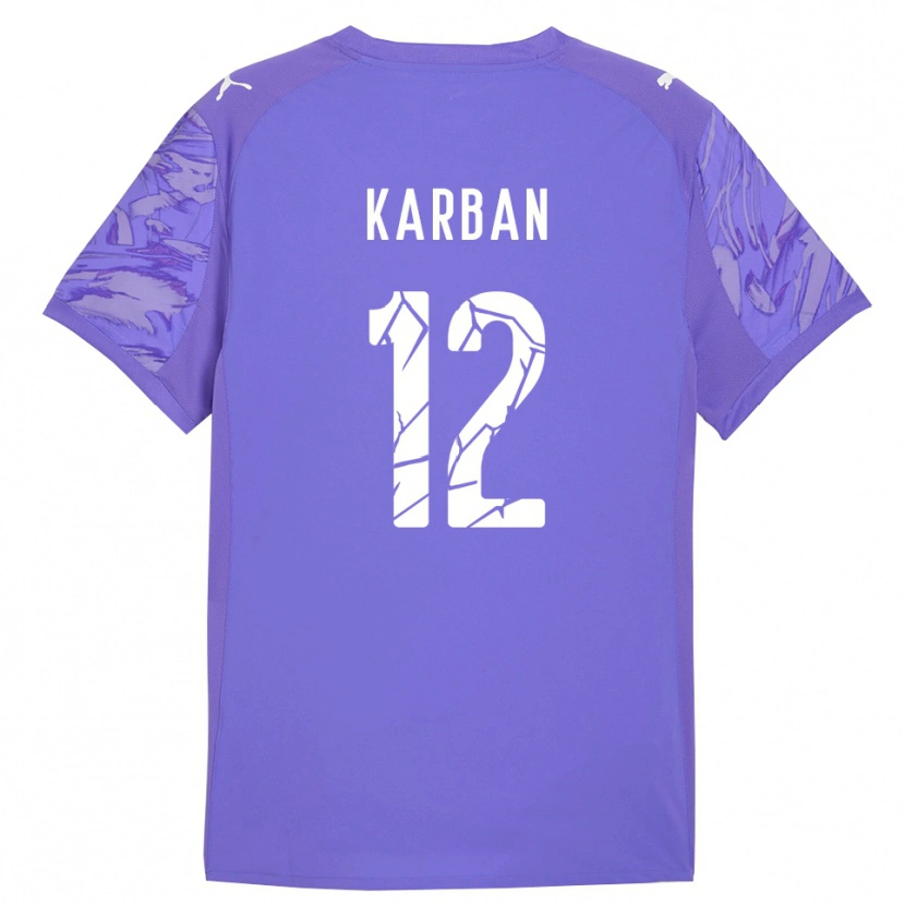 Danxen Hombre Camiseta Yevheniia Karban #12 Lila Morado Portero Equipación 2025/26 La Camisa