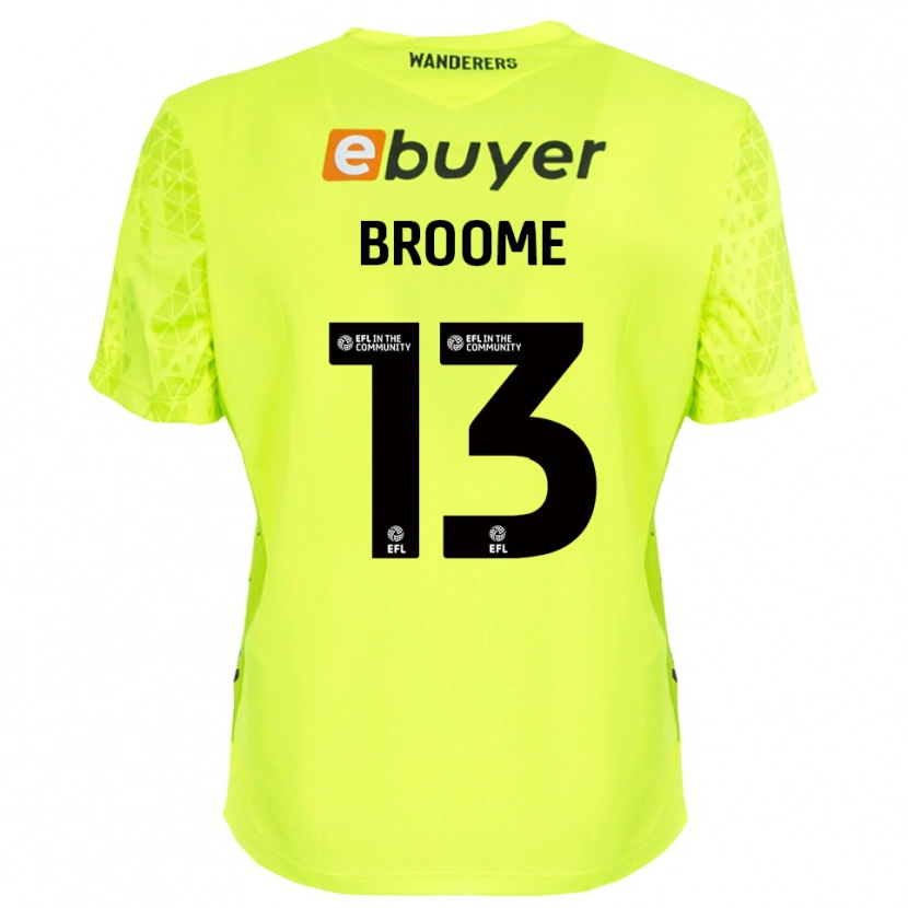 Danxen Hombre Camiseta Nathan Broome #13 Verde Fluorescente Portero Equipación 2025/26 La Camisa