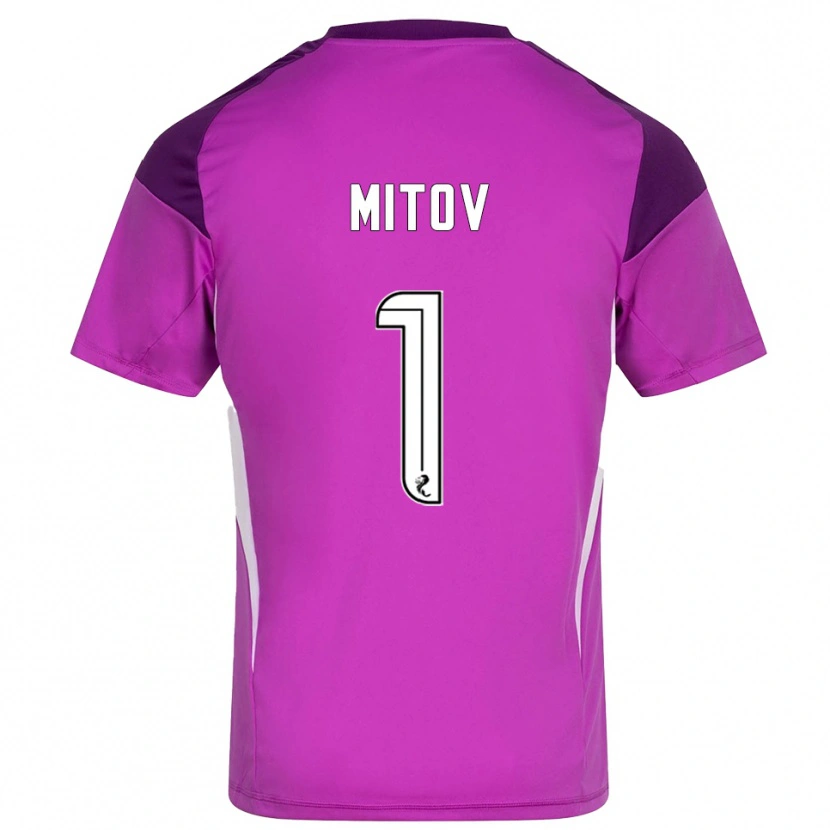 Danxen Hombre Camiseta Dimitar Mitov #1 Magenta Morado Portero Equipación 2025/26 La Camisa