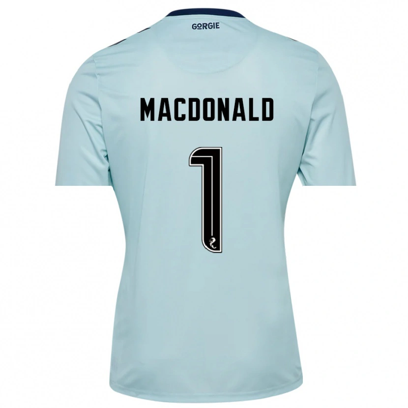 Danxen Hombre Camiseta Jamie MacDonald #1 Negro Azul Claro Portero Equipación 2025/26 La Camisa