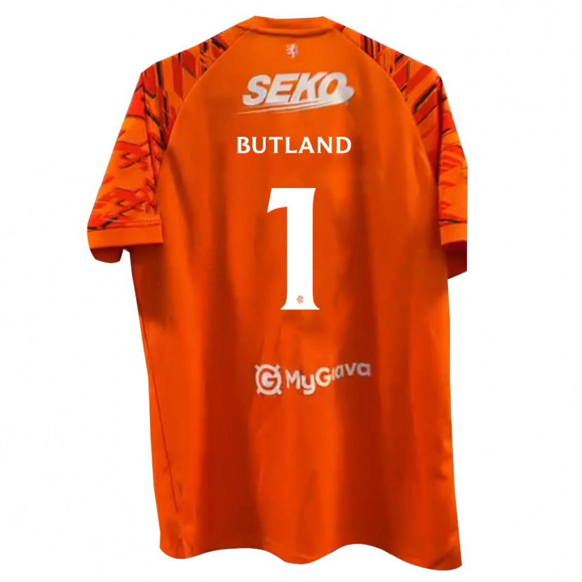 Danxen Hombre Camiseta Jack Butland #1 Blanco Naranja Portero Equipación 2025/26 La Camisa