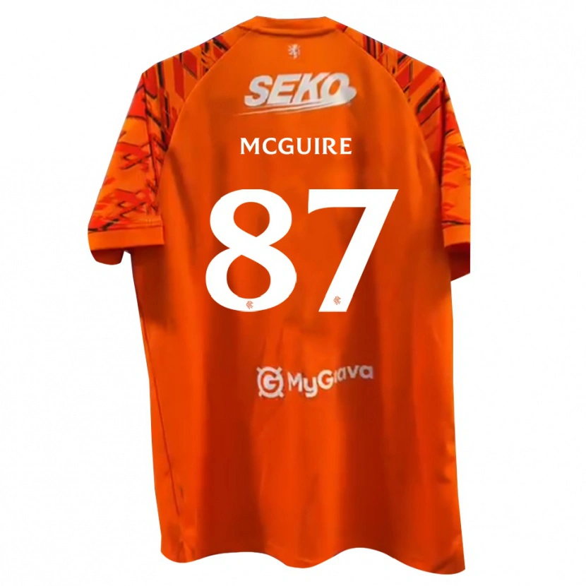 Danxen Hombre Camiseta Rydnn McGuire #87 Blanco Naranja Portero Equipación 2025/26 La Camisa