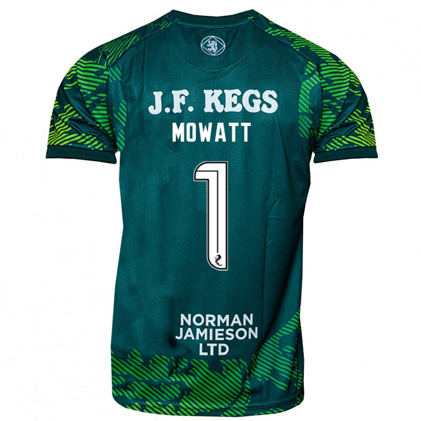Danxen Hombre Camiseta Beth Mowatt #1 Verde Blanco Portero Equipación 2025/26 La Camisa