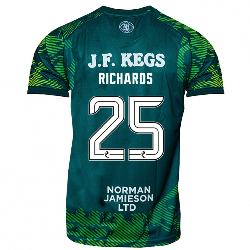 Danxen Hombre Camiseta Dave Richards #25 Verde Blanco Portero Equipación 2025/26 La Camisa