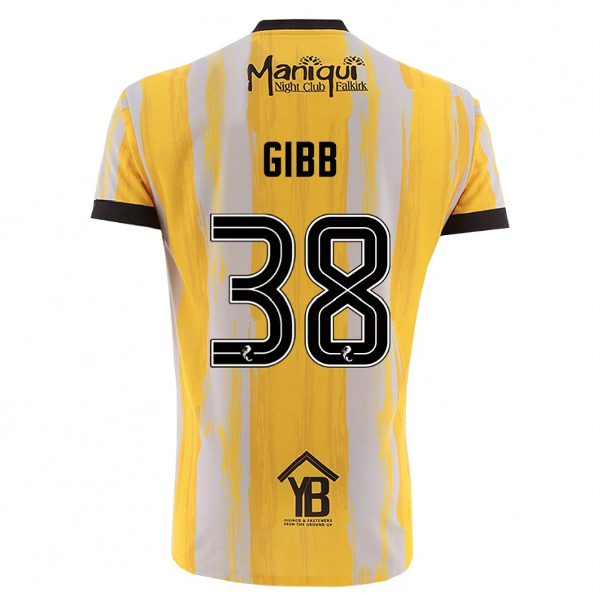 Danxen Hombre Camiseta Thomas Gibb #38 Negro Amarillo Portero Equipación 2025/26 La Camisa