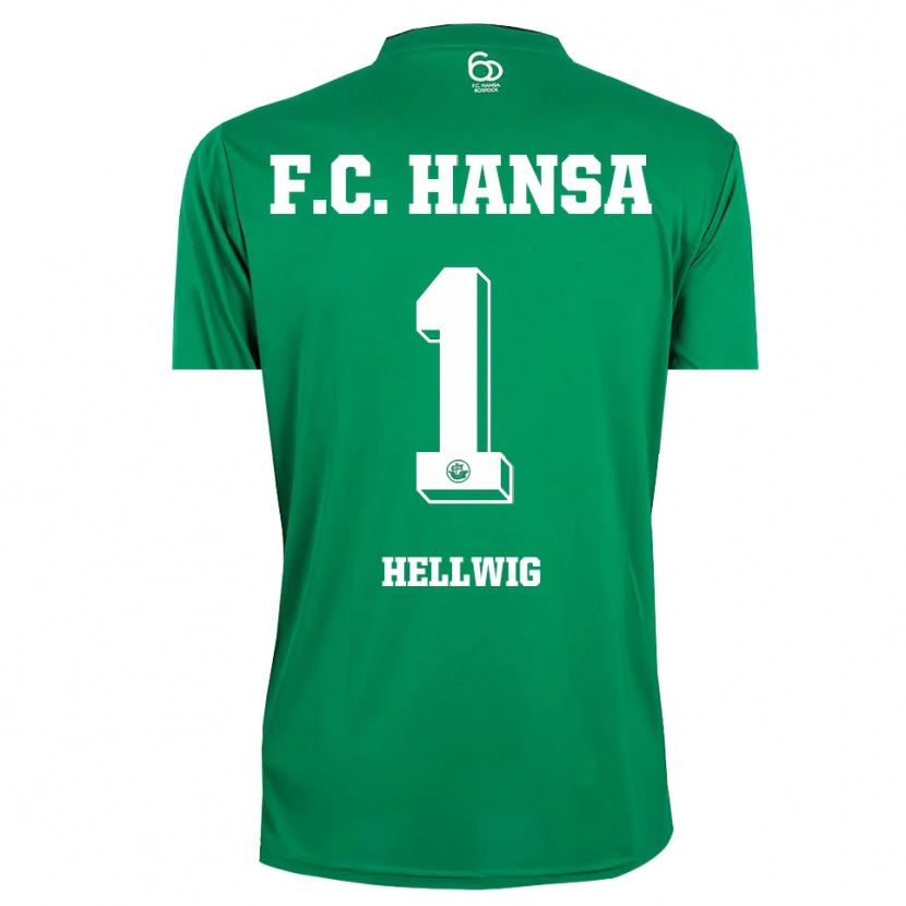 Danxen Hombre Camiseta Merle Hellwig #1 Verde Oscuro Blanco Portero Equipación 2025/26 La Camisa