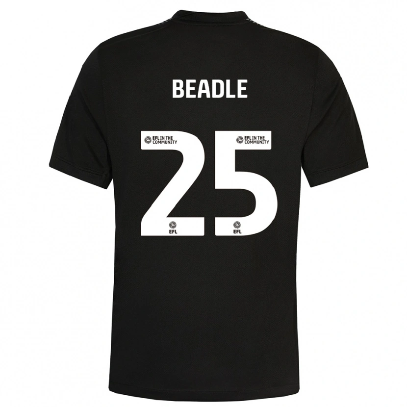 Danxen Hombre Camiseta James Beadle #25 Negro Blanco Portero Equipación 2025/26 La Camisa